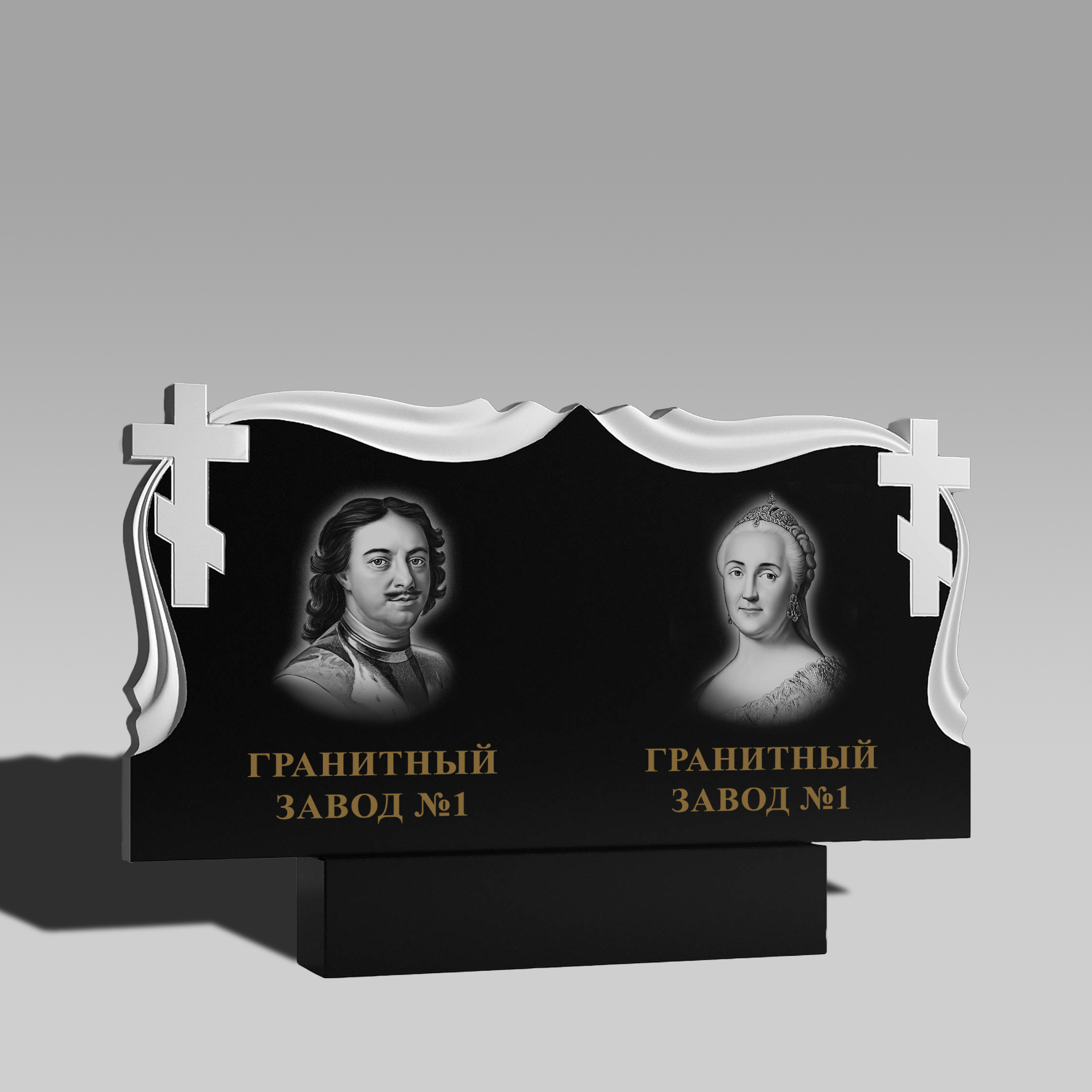 165 Памятник горизонтальный зеркальная с крестом