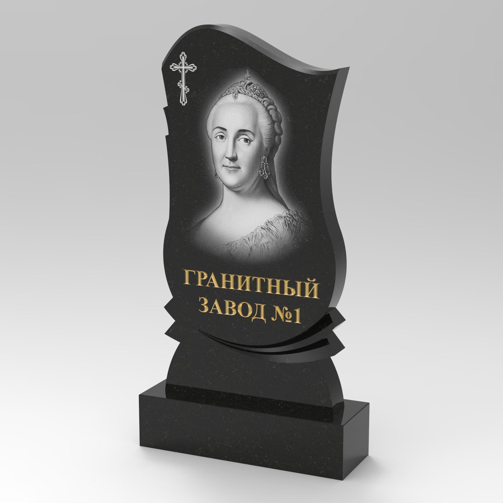 214 Памятник фигурный бутон с полированной гармошкой и перьями