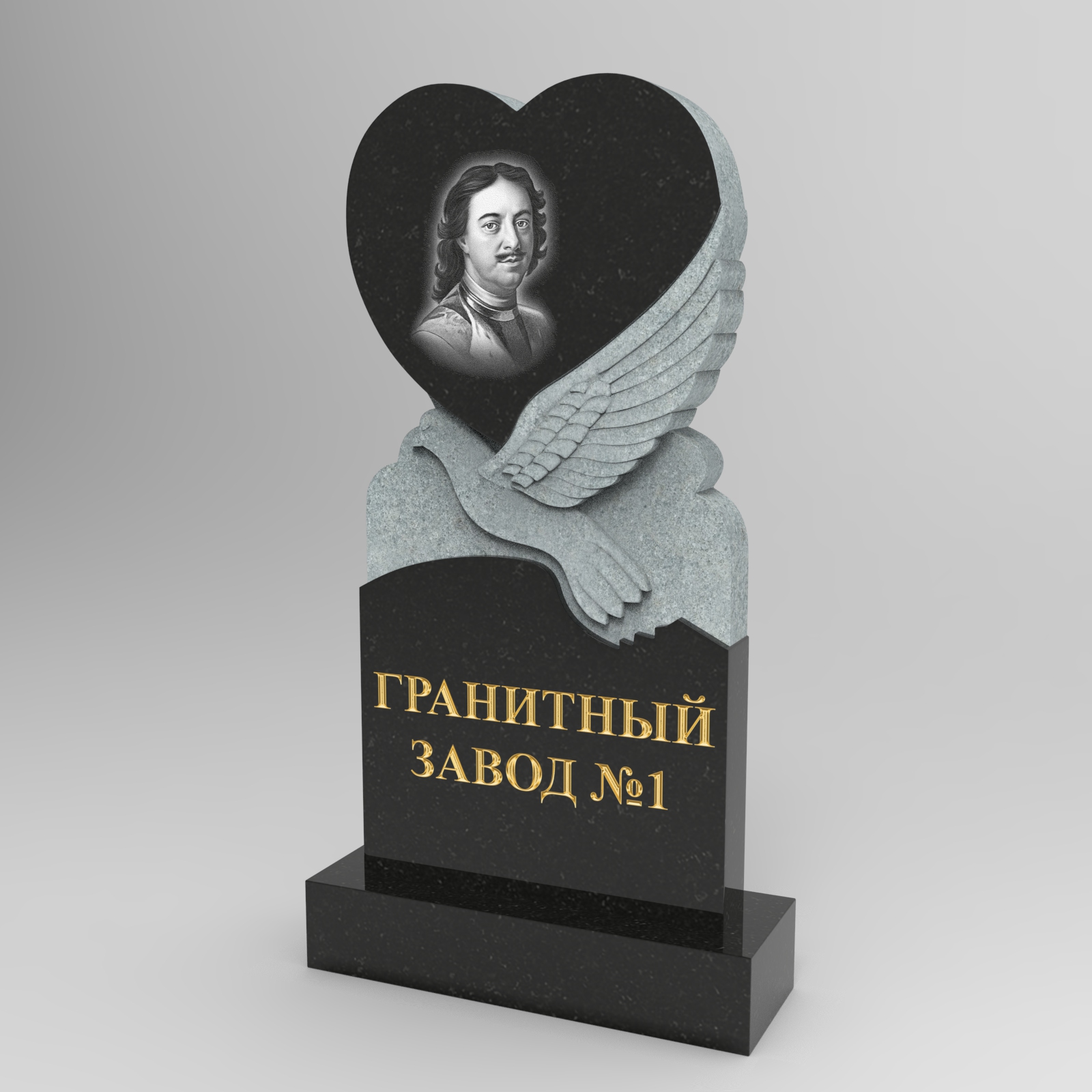 3231 Памятник резной с лебедем